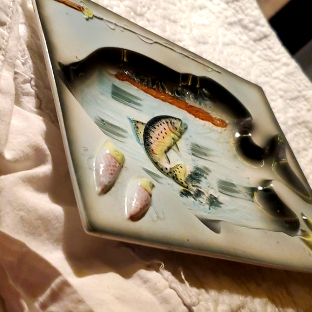 💥SOLD💥Occupied Japan Hand Crafted Trout Dish/Ashtray - Picture 5 of 13